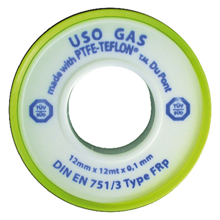 NASTRO TEFLON PER GAS  PROFESSIONALE  1/2x12 mt. x0