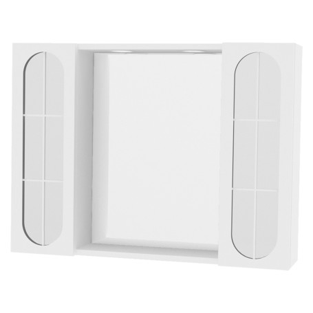 SPECCHIERA DA BAGNO PENSILE DOPPIO  OLTEA  art. 940 led - laccata bianca