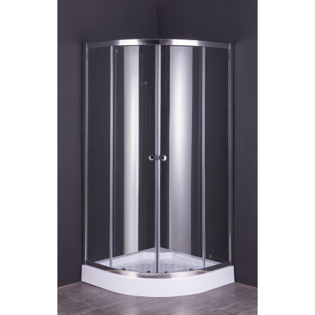 BOX DOCCIA CRISTALLO SEMICIRCOLARE DUE PORTE  RUBINO  cm 80 x 80 - H 185