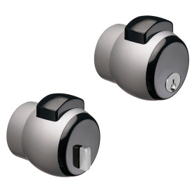 POMOLO PREMI/APRI  NOVA N.13  verniciato argento/pulsante grigio
