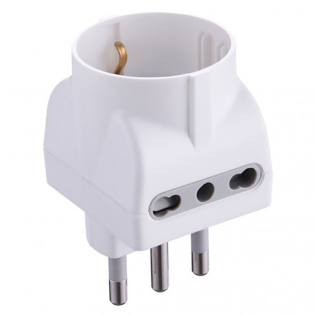 ADATTATORE TRIPLO PR: 2x2P+T 10A - SP: 2P+T10A