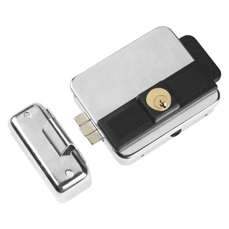 SERRATURA ELETTRICA DA APPLICARE PER CANCELLI  MULTIPLA  E 50  -  70 cilindro fisso - zincata