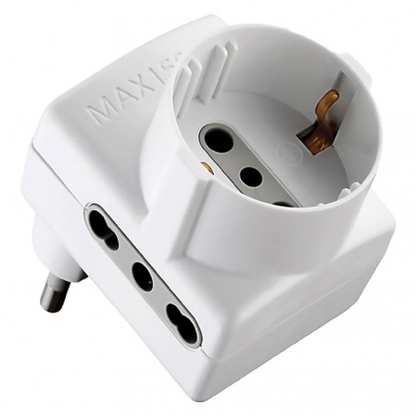 ADATTATORE TRIPLO 'SALVASPAZIO' Spina 2P+T16A