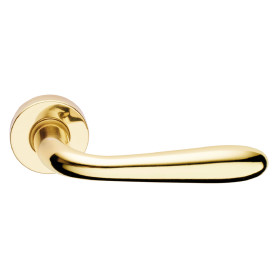MANIGLIA PORTA BLINDATA ROSETTA TONDA  GOCCIA  Sx - cromo satinato