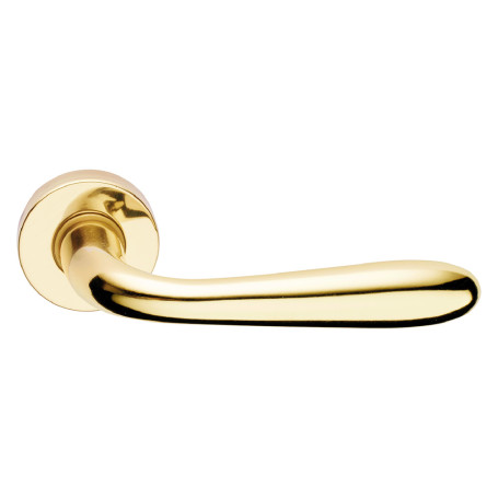 MANIGLIA PORTA BLINDATA ROSETTA TONDA  GOCCIA  Sx - cromo satinato