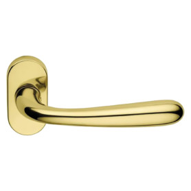 MANIGLIA PORTA BLINDATA ROSETTA OVALE  GOCCIA  Dx - cromo satinato