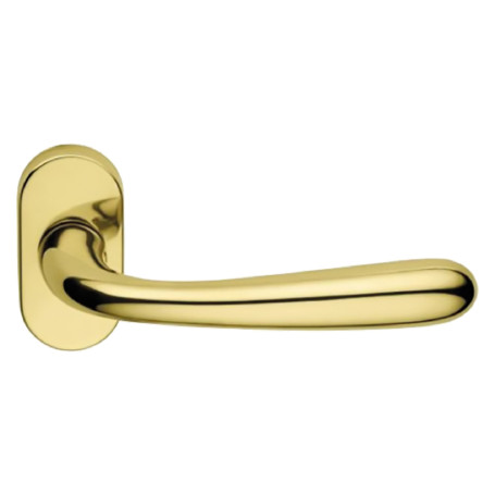 MANIGLIA PORTA BLINDATA ROSETTA OVALE  GOCCIA  Sx - cromo satinato