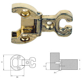CERNIERA PER MOBILI  A0054  bronzata