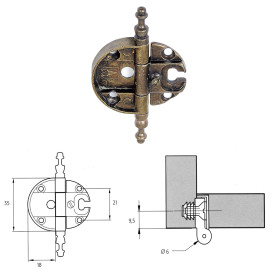 CERNIERA PER MOBILI  A0057  bronzata