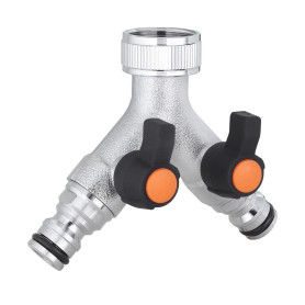 PRESA RUBINETTO A DUE VIE REGOLABILI METAL  9602