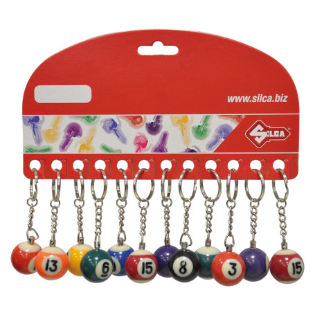 PORTACHIAVI  PALLA BILIARDO  cf. 12 pezzi