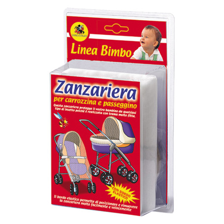 ZANZARIERA IN POLIESTERE PER CARROZZINA cm 150 x 130 - col. bianco