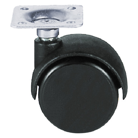 RUOTA PER MOBILI DOPPIA  diametro  40 pz 4 - piastra mm 28 x 28