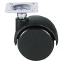 RUOTA PER MOBILI DOPPIA  diametro  40 pz 4 - piastra mm 28 x 28