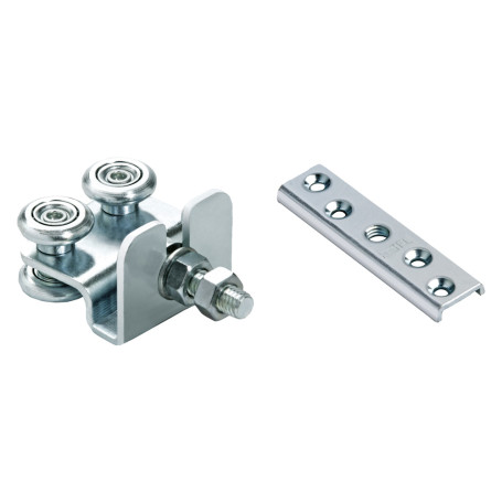 CARRELLO A 4 CUSCINETTI CON PIASTRA ART.40/24+42  diametro  mm 24 - 10 MA
