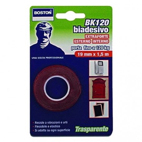 NASTRO BIADESIVO EXTRA FORTE 'BK 120 KG' mm. 19 x 1