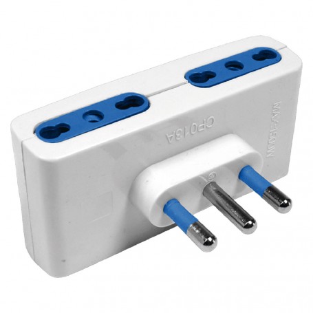 ADATTATORE QUADRUPLO spina 2P + T 16A