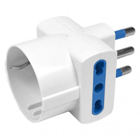 ADATTATORE TRIPLO spina 2P + T 16A