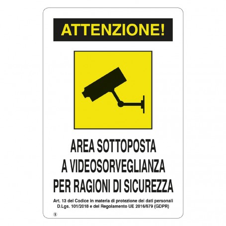 CARTELLO 'VIDEOSORVEGLIANZA' cm 20 x 30