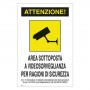 CARTELLO 'VIDEOSORVEGLIANZA' cm 20 x 30