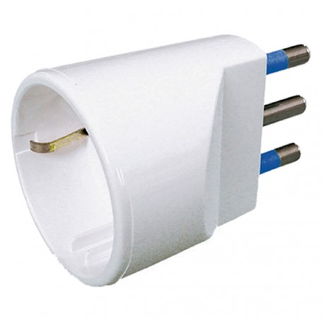 ADATTATORE SINGOLO spina 2P + T 10A