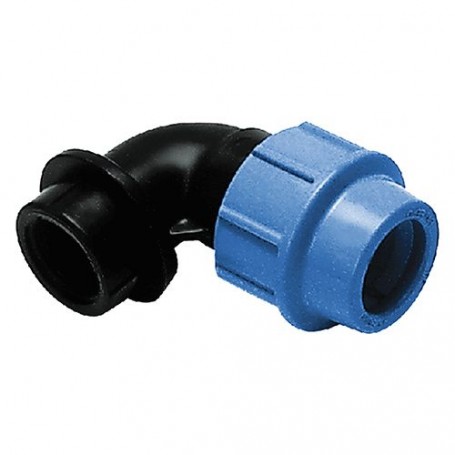 GOMITO A 90° CON DERIVAZIONE FEMMINA Ø 16 x 1/2"