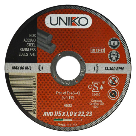 MOLA ABRASIVA PER INOX/FERRO  diametro  115 x 1