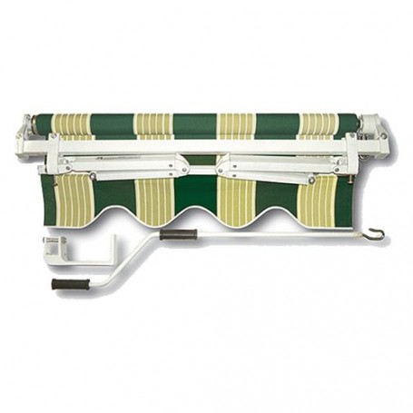 TENDA DA SOLE AVVOLGIBILE cm.300 x H.200 - verde/bianco