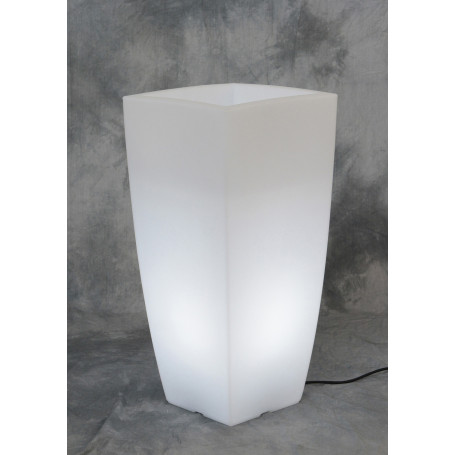 VASO STILO SQUARE BRIGHT 40X40X90CM LUCE BIANCA