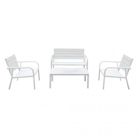 SET GIARDINO EFFETTO POLYWOOD 'ARBUS' colore bianco