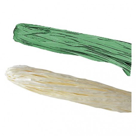 RAFIA SINTETICA A SPEZZONI gr. 200 circa - colore verde