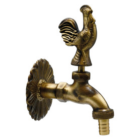 RUBINETTO ORNAMENTALE  GALLETTO  1/2 con maniglia e rosone