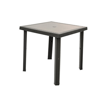 TAVOLO FIGARO RATTAN 80X80XH72CM TORTORA