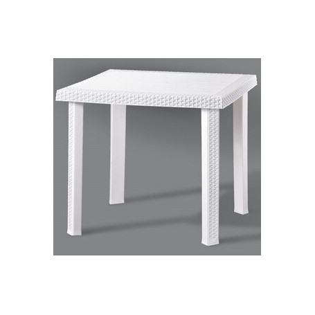 TAVOLO FIGARO RATTAN 80X80XH72CM BIANCO