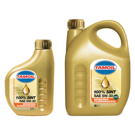 OLIO MOTORE PER AUTOVETTURE  TAMOIL 100% SINT  5W30 - lt. 4