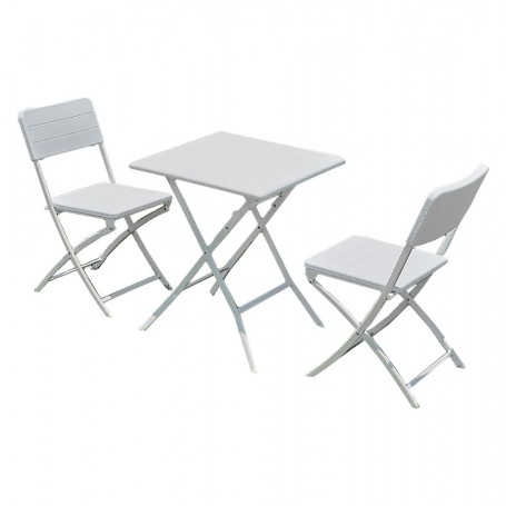 SET GIARDINO IN POLIETILENE ALTA DENSITA 'OLIENA' colore bianco