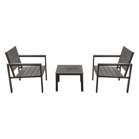 SET GIARDINO EFFETTO POLYWOOD 'OROSEI' colore nero