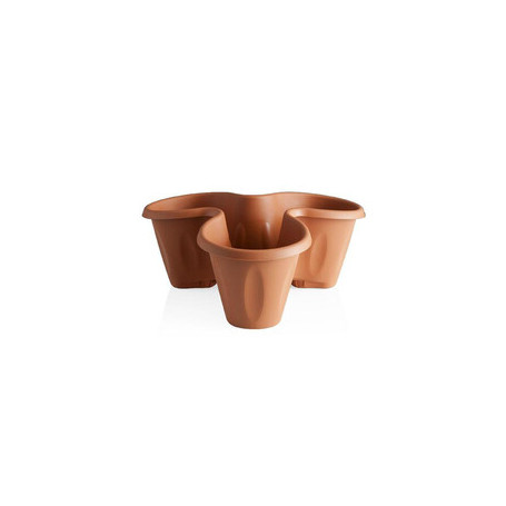 VASO TRIFOGLIO SET 3PZ TERRACOTTA