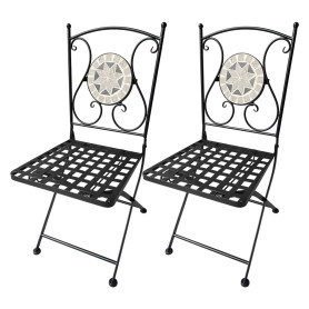 COPPIA SEDIE DECORO MOSAICO  AURORA  cm 38 x h.90