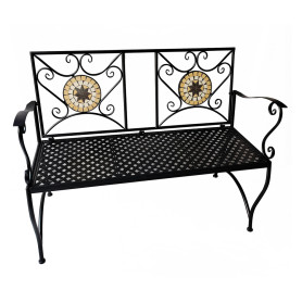 PANCHINA DECORO MOSAICO  ESMERALDA  cm 116 x 56 x h.90