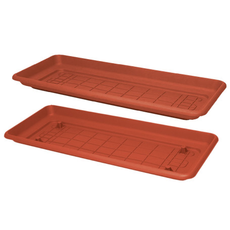 SOTTOVASO PER FIORIERA RETTANGOLARE  MAXI  cm 60 x 30 - con incavi per predisposizione ruote