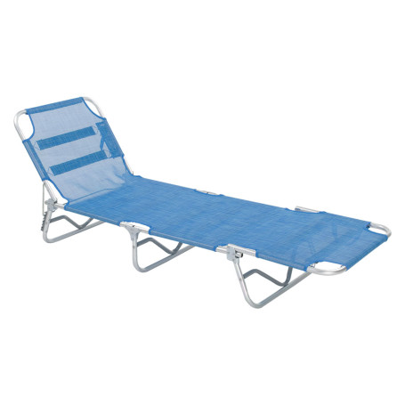 LETTINO SPIAGGIA SENZA PARASOLE  SABAUDIA  cm 188 x 58 x h 27 - telo blu