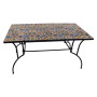 TAVOLO DECORO MOSAICO  FLOWER I  cm 150 x 80 x h.73