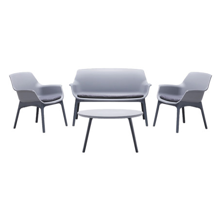 SET DA GIARDINO POLIPROPILENE  LUXOR  grigio/antracite