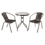 SET GIARDINO IN POLYRATTAN  ACHILLE  colore marrone/antracite