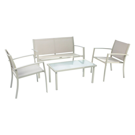 SET GIARDINO IN ACCIAIO  SCARLINO  colore tortora