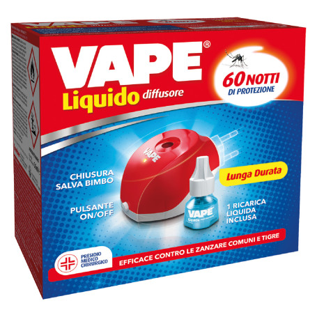 ANTIZANZARE ELETTRICO AD EMANAZIONE  LIQUIDA  con 1 ricarica liquida 60 notti