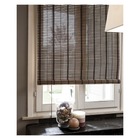 TAPPARELLA IN LISTELLI DI BAMBU  cm 100 x 160 - marrone chiaro