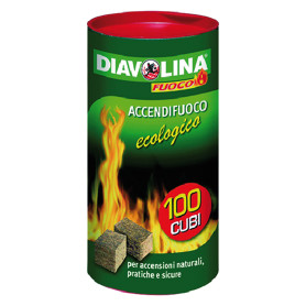 DIAVOLINA  ACCENDIFUOCO ECOLOGICA  100 cubi - art. 15317