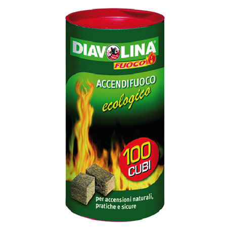 DIAVOLINA  ACCENDIFUOCO ECOLOGICA  100 cubi - art. 15317